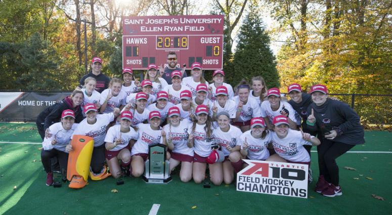 For the second straight year, Saint Joseph's University's won the Atlantic 10 field hockey title. Saint Joe's Hawks