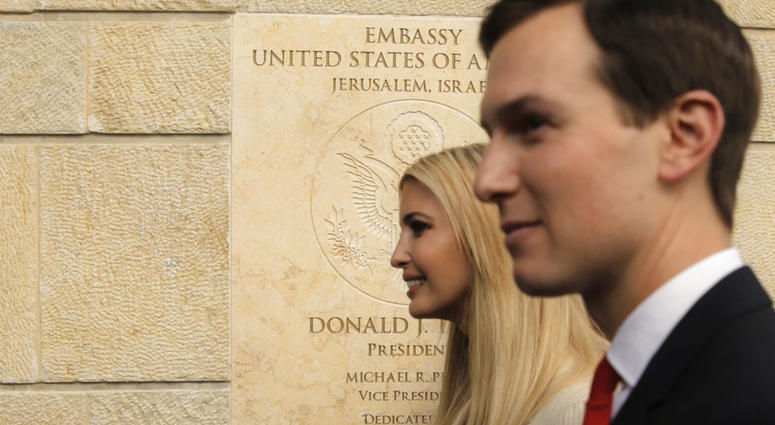 U.S. President Donald Trump's daughter Ivanka, left, and White House senior adviser Jared Kushner attends the opening ceremony of the new U.S. Embassy in Jerusalem. U.S. President Donald Trump's daughter Ivanka, left, and White House senior adviser Jared Kushner attends the opening ceremony of the new U.S. Embassy in Jerusalem.