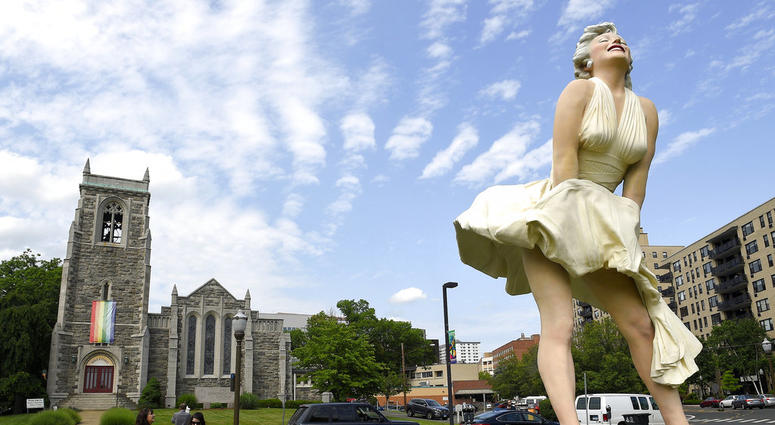 Seward Johnson's "Forever Marilyn" sculpture in Latham Park in Stamford, Conn. Marilyn Monroe statue