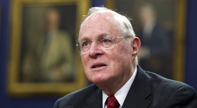In this March 23, 2015, file photo, Supreme Court Associate Justice Anthony Kennedy testifies before a House Committee on Appropriations Subcommittee on Financial Services hearing on Capitol Hill. In this March 23, 2015, file photo, Supreme Court Associate Justice Anthony Kennedy testifies before a House Committee on Appropriations Subcommittee on Financial Services hearing on Capitol Hill.