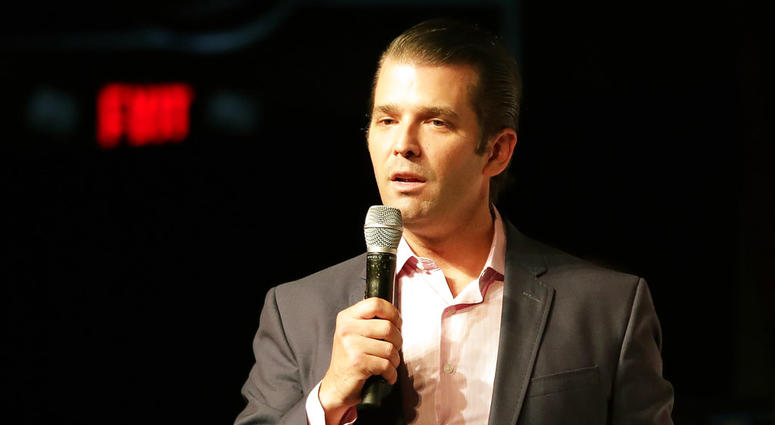 In this July 18, 2018, file photo Donald Trump Jr. speaks at a rally for Florida gubernatorial candidate Rep. Ron DeSantis in Orlando, Fla. Donald Trump Jr.