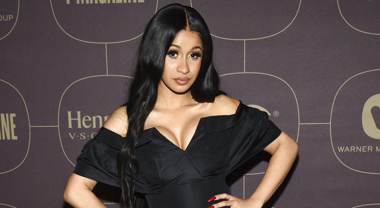 In this Jan. 25, 2018 file photo, Cardi B attends the Warner Music Group pre-Grammy party in New York. Cardi B