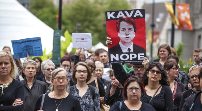 A crowd gathers at Dilworth Plaza by the city hall for a walkout in solidarity with Christine Blasey Ford, who accused Brett Kavanaugh of sexual assault, in Philadelphia on Monday, Sept. 24, 2018. A crowd gathers at Dilworth Plaza by the city hall for a walkout in solidarity with Christine Blasey Ford, who accused Brett Kavanaugh of sexual assault, in Philadelphia on Monday, Sept. 24, 2018.