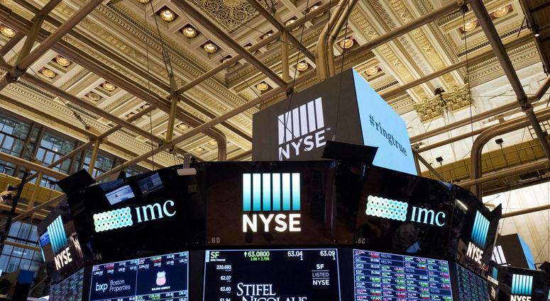 This Jan. 4, 2018, file photo shows the interior of the New York Stock Exchange. The U.S. stock market opens at 9:30 a.m. EDT on Wednesday, Oct. 10. The New York Stock Exchange