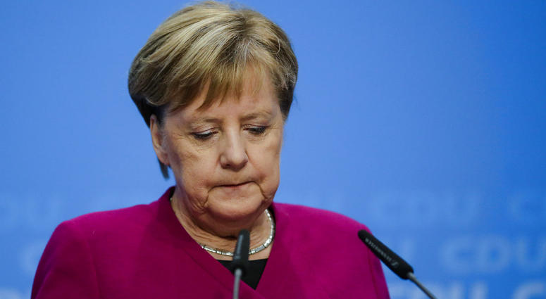 German Christian Democratic Party, CDU, chairwoman and Chancellor Angela Merkel attend a party's leaders meeting at the headquarters the in Berlin, Germany, Monday, Oct. 29, 2018. German Christian Democratic Party, CDU, chairwoman and Chancellor Angela Merkel attend a party's leaders meeting at the headquarters the in Berlin, Germany, Monday, Oct. 29, 2018.