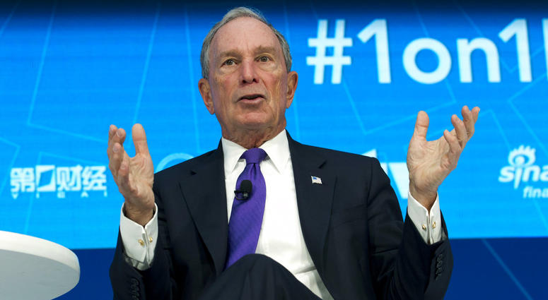 FILE - In this Thursday, April 19, 2018, file photo, former New York City Mayor and United Nations Special Envoy for Climate Action Michael Bloomberg speaks at World Bank/IMF Spring Meetings, in Washington. FILE - In this Thursday, April 19, 2018, file photo, former New York City Mayor and United Nations Special Envoy for Climate Action Michael Bloomberg speaks at World Bank/IMF Spring Meetings, in Washington.