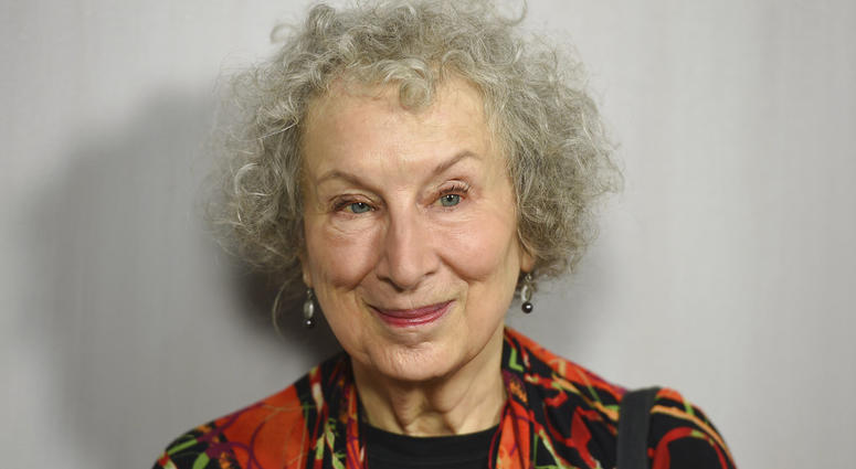 FILE - In this Oct. 14, 2018 file photo, Margaret Atwood arrives at the 16th Annual Hammer Museum Gala in the Garden in Los Angeles. FILE - In this Oct. 14, 2018 file photo, Margaret Atwood arrives at the 16th Annual Hammer Museum Gala in the Garden in Los Angeles.