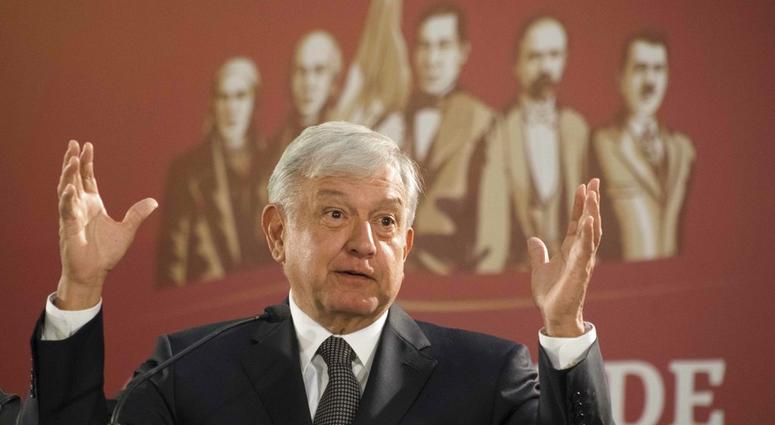 Mexico's President Andres Manuel Lopez Obrador holds his first news conference as president, which started at 7 a.m. local time in Mexico City, Monday, Dec. 3, 2018. Mexico's President Andres Manuel Lopez Obrador holds his first news conference as president, which started at 7 a.m. local time in Mexico City, Monday, Dec. 3, 2018.