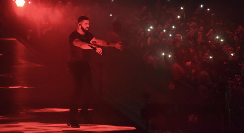 Drake performs at the Staples Center in Los Angeles, Oct. 12, 2018. Drake performs at the Staples Center in Los Angeles.