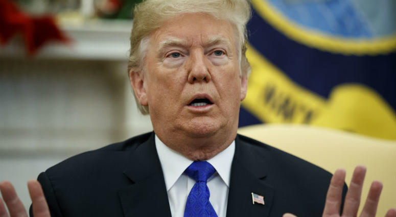 President Donald Trump speaks during a meets with Democratic leaders the Oval Office in Washington. President Donald Trump speaks during a meets with Democratic leaders the Oval Office in Washington.
