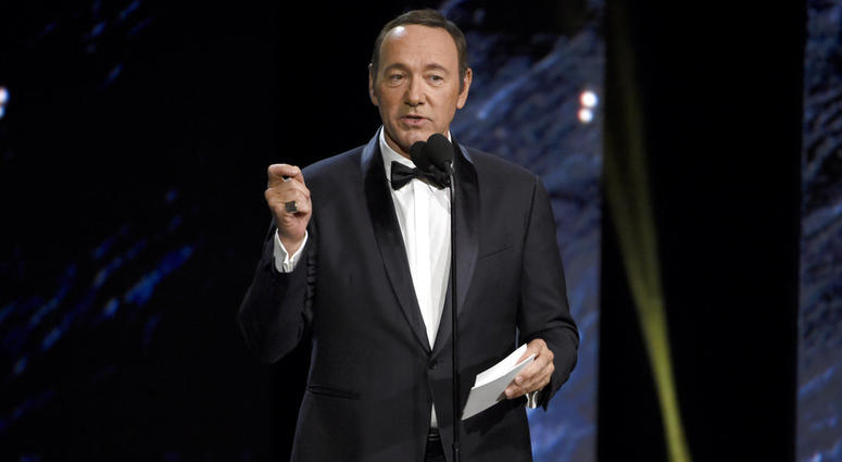 In this Oct. 27, 2017, file photo, Kevin Spacey presents an award in Beverly Hills, Calif. Kevin Spacey