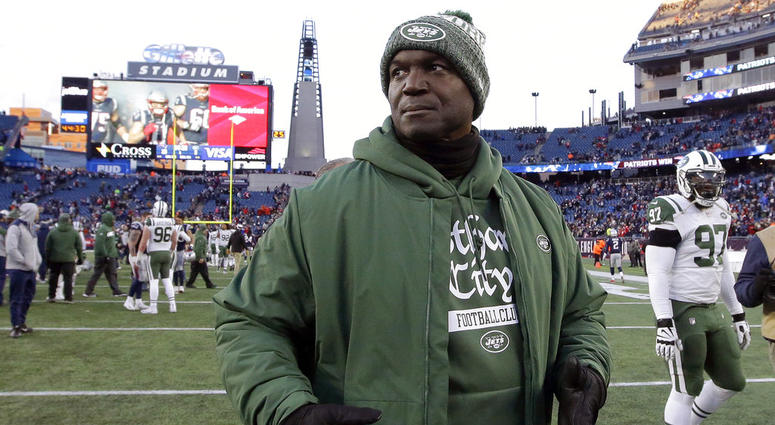 New York Jets head coach Todd Bowles leaves the field after an NFL football game against the New England Patriots, Sunday, Dec. 30, 2018, in Foxborough, Mass. New York Jets head coach Todd Bowles