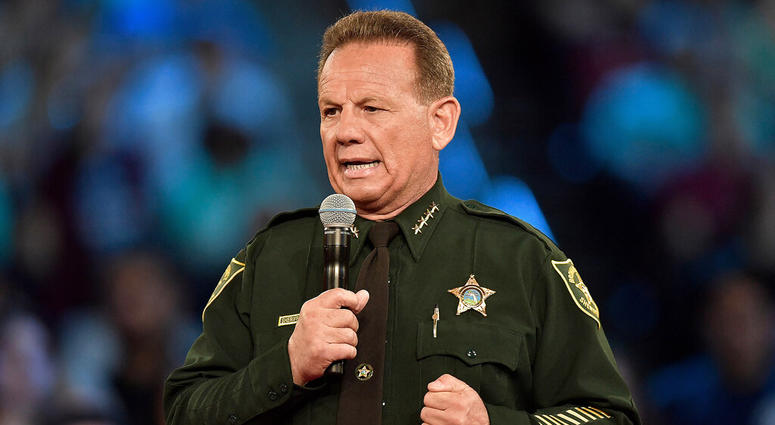 Broward County Sheriff Scott Israel speaking before a CNN town hall broadcast, at the BB&T Center, in Sunrise, Fla. Broward County Sheriff Scott Israel