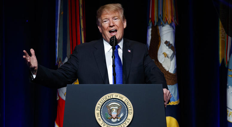 President Donald Trump speaks about American missile defense doctrine, Thursday, Jan. 17, 2019, at the Pentagon. President Donald Trump