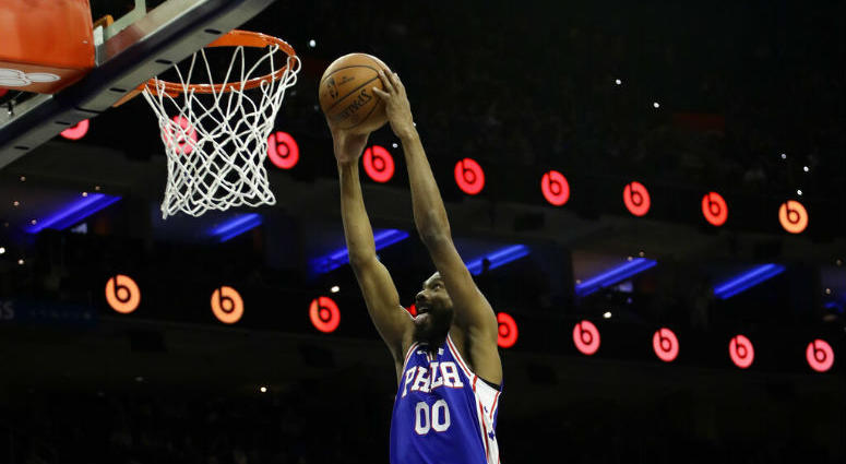 Philadelphia 76ers' Corey Brewer goes up for a dunk during the second half of an NBA basketball game against the Houston Rockets, Monday, Jan. 21, 2019, in Philadelphia. Philadelphia 76ers' Corey Brewer goes up for a dunk during the second half of an NBA basketball game against the Houston Rockets, Monday, Jan. 21, 2019, in Philadelphia.