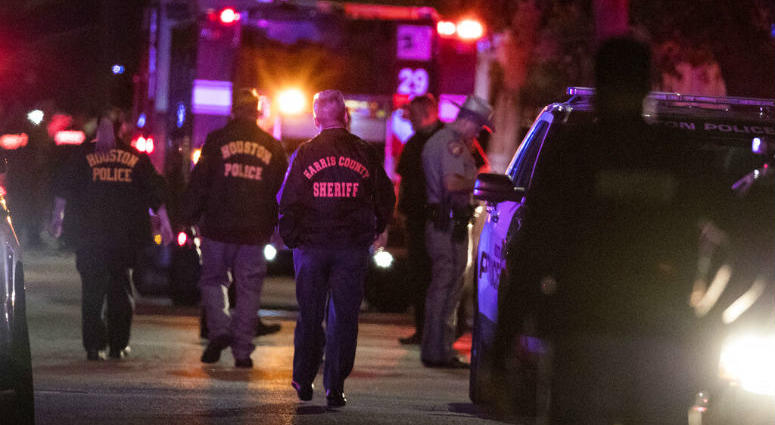 Police investigate the scene where several Houston Police officers were shot in Houston on Monday, Jan. 28, 2019. Police investigate the scene where several Houston Police officers were shot in Houston on Monday, Jan. 28, 2019.