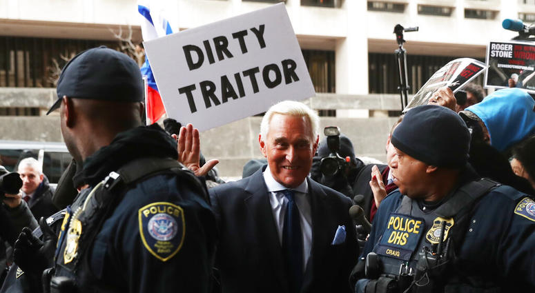 Former campaign adviser for President Donald Trump, Roger Stone, arrives at Federal Court, Tuesday, Jan. 29, 2019, in Washington. Roger Stone
