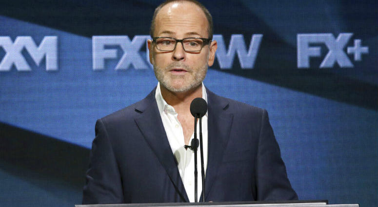 FILE - In this Aug. 3, 2018 file photo, John Landgraf, CEO, FX Networks and FX Productions, participates in the executive panel during the FX Television Critics Association Summer Press Tour in Beverly Hills, Calif. FILE - In this Aug. 3, 2018 file photo, John Landgraf, CEO, FX Networks and FX Productions, participates in the executive panel during the FX Television Critics Association Summer Press Tour in Beverly Hills, Calif.