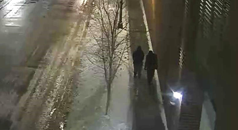 This image provided by the Chicago Police Department and taken from surveillance video shows two people of interest in an attack on "Empire" actor Jussie Smollett walking along a street in the Streeterville neighborhood of Chicago, Jan. 29, 2019. Surveillance video shows two people of interest in an attack on Jussie Smollett.