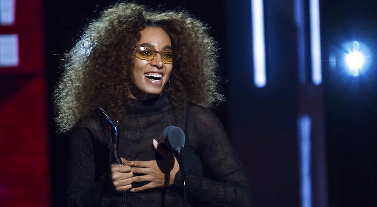 In this Aug. 5, 2017, file photo, honoree Solange Knowles attends the Black Girls Rock! Awards at the New Jersey Performing Arts Center in Newark, N.J. Solange