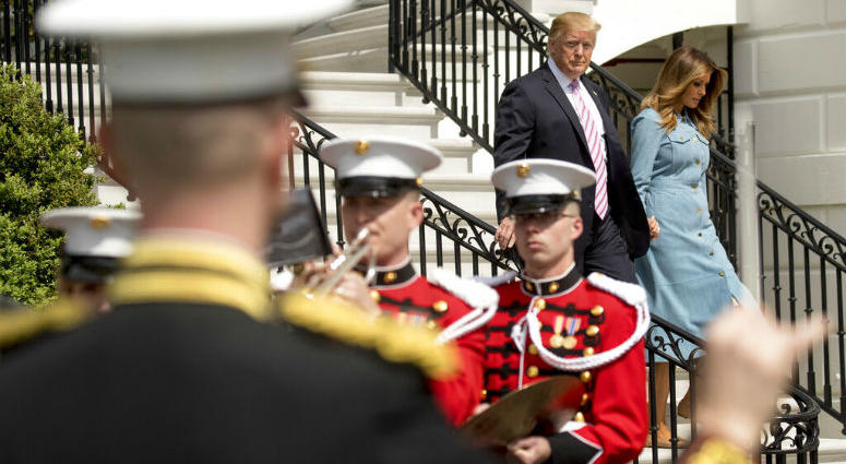 President Donald Trump and first lady Melania Trump arrive for the annual White House Easter Egg Roll on the South Lawn of the White House, Monday, April 22, 2019, in Washington. President Donald Trump and first lady Melania Trump arrive for the annual White House Easter Egg Roll on the South Lawn of the White House, Monday, April 22, 2019, in Washington.