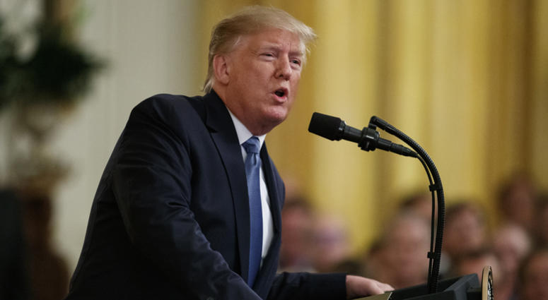 President Donald Trump speaks during an event on the environment in the East Room of the White House, Monday, July 8, 2019, in Washington. President Donald Trump speaks during an event on the environment in the East Room of the White House, Monday, July 8, 2019, in Washington.