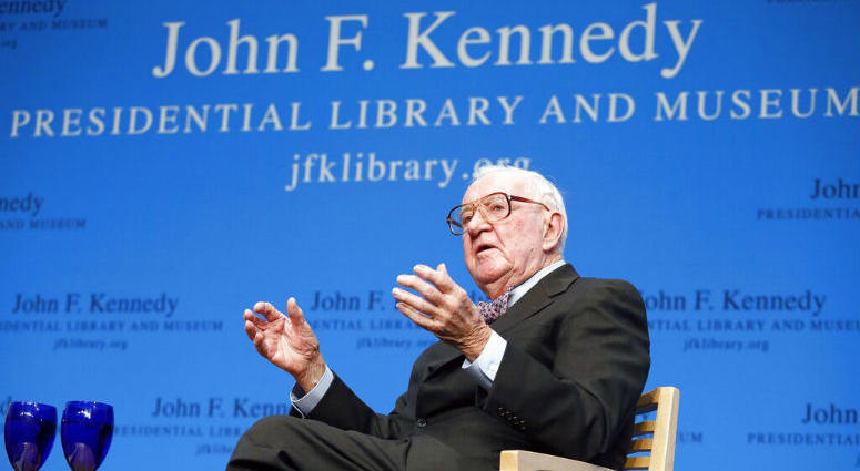 FILE - In this May 20, 2013 file photo, retired U.S. Supreme Court Justice John Paul Stevens talks about his views and career during a forum at the John F. Kennedy Library in Boston. FILE - In this May 20, 2013 file photo, retired U.S. Supreme Court Justice John Paul Stevens talks about his views and career during a forum at the John F. Kennedy Library in Boston.