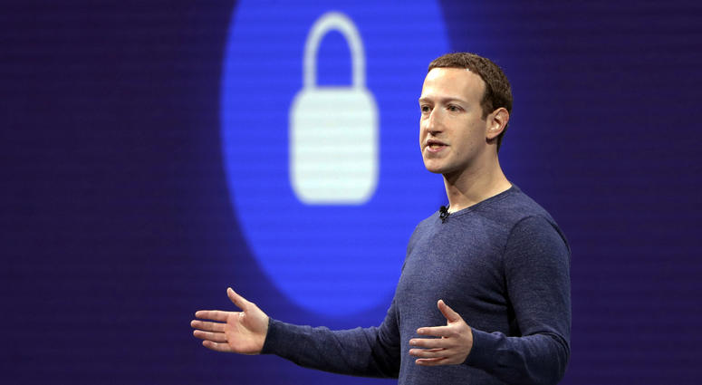 In this May 1, 2018, file photo, Facebook CEO Mark Zuckerberg delivers the keynote speech at F8, Facebook's developer conference, in San Jose, Calif. In this May 1, 2018, file photo, Facebook CEO Mark Zuckerberg delivers the keynote speech at F8, Facebook's developer conference, in San Jose, Calif.