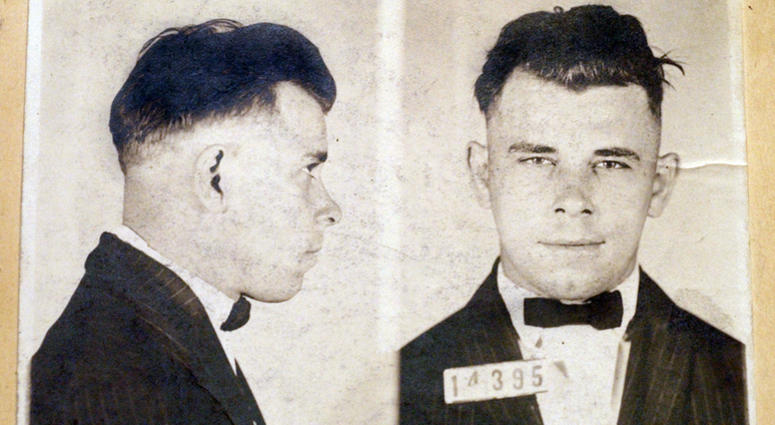 This file photo shows Indiana Reformatory booking shots of John Dillinger, stored in the state archives, and shows the notorious gangster as a 21-year-old. This file photo shows Indiana Reformatory booking shots of John Dillinger, stored in the state archives, and shows the notorious gangster as a 21-year-old.