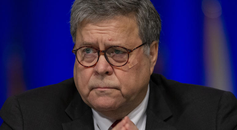 United States Attorney General William Barr, listens to LaToya Cantrell, New Orleans mayor, during the Grand Lodge Fraternal Order of Police's 64th National Biennial Conference at the Ernest N. Morial Convention Center in New Orleans, Aug. 12, 2019. Attorney General William Barr
