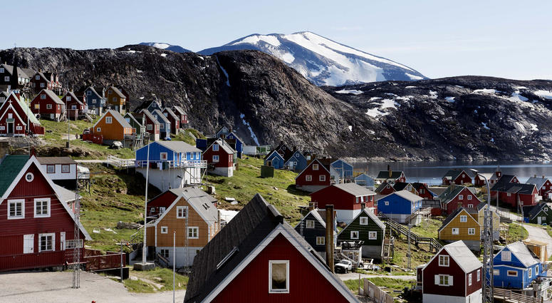 This July 11, 2015 file photo shows a general view of the town of Upernavik in western Greenland. This July 11, 2015 file photo shows a general view of the town of Upernavik in western Greenland.