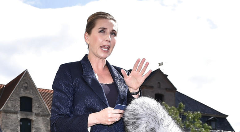 Denmark's Prime Minister Mette Frederiksen makes a comment on US President's cancellation of his scheduled State Visit, in front of the State Department in Copenhagen, Wednesday, Aug. 21, 2019. Denmark's Prime Minister Mette Frederiksen makes a comment on US President's cancellation of his scheduled State Visit, in front of the State Department in Copenhagen, Wednesday, Aug. 21, 2019.