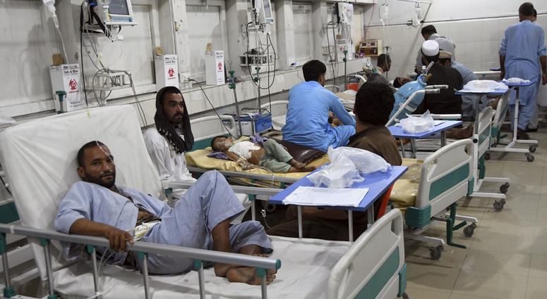 Wounded Afghans lie on a bed at a hospital after a bomb attacks in the city of Jalalabad east of Kabul, Afghanistan, Saturday, Sept. 28, 2019. Wounded Afghans lie on a bed at a hospital after a bomb attacks in the city of Jalalabad east of Kabul, Afghanistan, Saturday, Sept. 28, 2019.