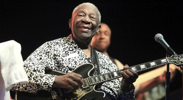 In this Aug. 8, 2013, file photo, Blues music legend B.B. King performs on Frampton's Guitar Circus 2013 Tour at Pier Six Pavilion, in Baltimore Blues music legend B.B. King
