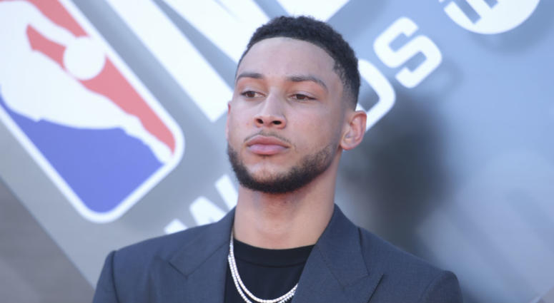 NBA player Ben Simmons, of the Philadelphia 76ers, arrives at the NBA Awards on Monday, June 25, 2018, at the Barker Hangar in Santa Monica, Calif. NBA player Ben Simmons, of the Philadelphia 76ers, arrives at the NBA Awards on Monday, June 25, 2018, at the Barker Hangar in Santa Monica, Calif.
