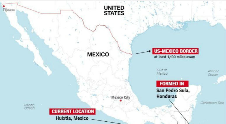 More than 7,000 people in a migrant caravan are traveling through Mexico.