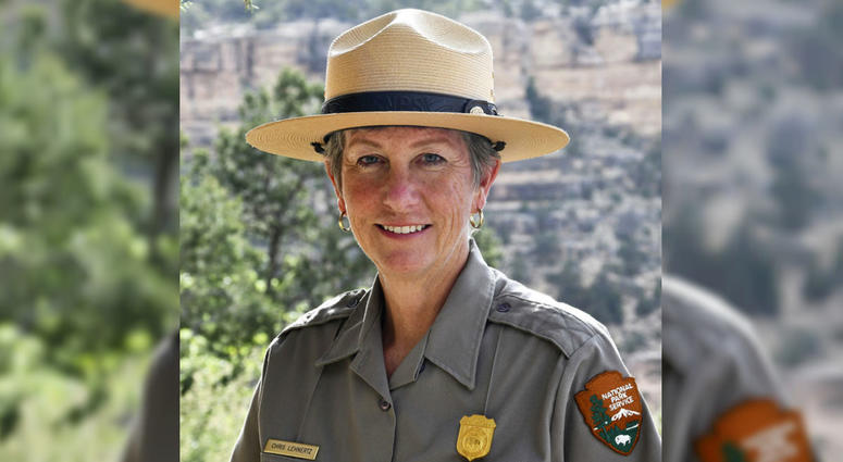 This May 19, 2018 file photo released by the National Park Service shows Grand Canyon National Park Superintendent, Christine Lehnertz at Grand Canyon National Park, Ariz. This May 19, 2018 file photo released by the National Park Service shows Grand Canyon National Park Superintendent, Christine Lehnertz at Grand Canyon National Park, Ariz.
