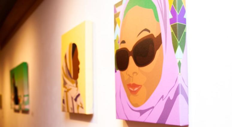 Titled "Covered," Yusef Abdule Jaleel's exhibition features rotoscope digital illustrations in vibrant colors, depicting Muslim women of color in striking, powerful poses and in modest fashion. Titled "Covered," Yusef Abdule Jaleel's exhibition features rotoscope digital illustrations in vibrant colors, depicting Muslim women of color in striking, powerful poses and in modest fashion.