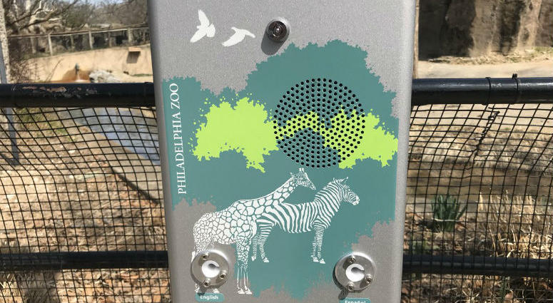 Visitors to the Philadelphia Zoo can use a zoo key to unlock audio story books from book boxes such as the one pictured here. Visitors to the Philadelphia Zoo can use a zoo key to unlock audio story books from these book boxes.