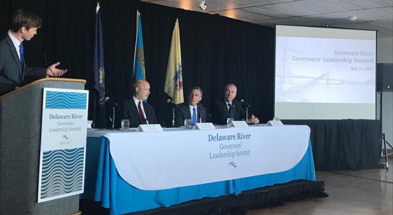 Govs. Tom Wolf, Phil Murphy and John Carney signed a proclamation announcing they would work together to make sure the Delaware River meets drinking water standards, is accessible to the public, and provides a sustainable home for wildlife. Govs. Tom Wolf, Phil Murphy and John Carney