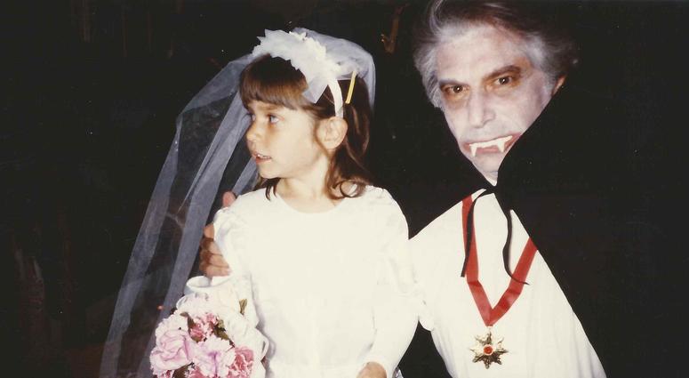 Jay Lloyd dressed as Dracula poses with his daughter during a Halloween years ago. Jay Lloyd dressed as Dracula poses with his daughter during a Halloween years ago.