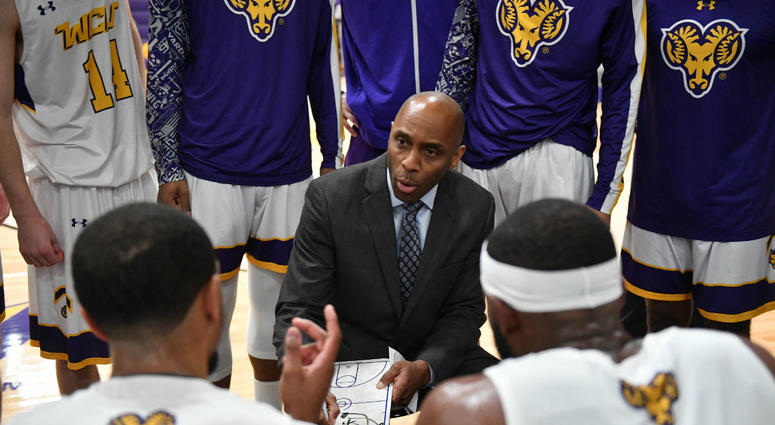 Damien Blair is in his tenth season as West Chester University's men's basketball coach. Damien Blair is in his tenth season as West Chester University's men's basketball coach.