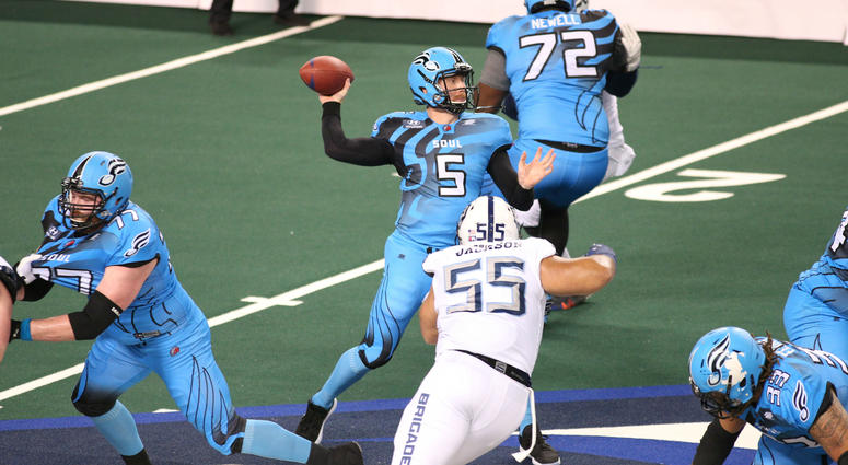 Philadelphia Soul quarterback Dan Raudabaugh Dan Raudabaugh