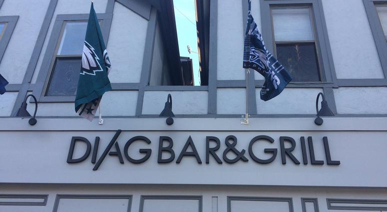 Diag Bar and Grill, in the Lakeview section of Chicago, is an Eagles bar filled with Birds memorabilia. Chicago Eagles Bar