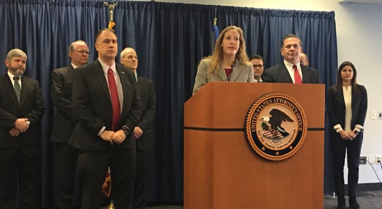 Jennifer Arbittier Williams, first assistant U.S. Attorney, discusses the federal indictment at a press conference involving John Dougherty and Bobby Henon. Jennifer Arbittier Williams, first assistant U.S. Attorney, discusses the federal indictment at a press conference involving John Dougherty and Bobby Henon.