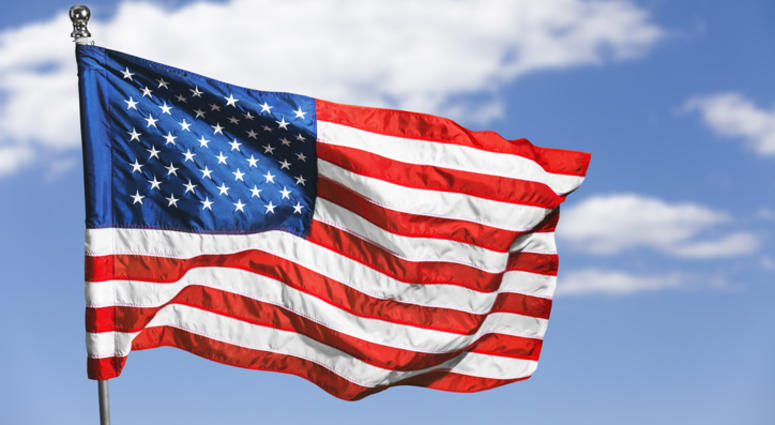 American Flag flies American Flag