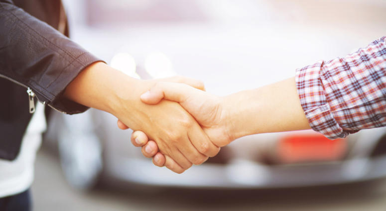 Handshake between two men. Handshake
