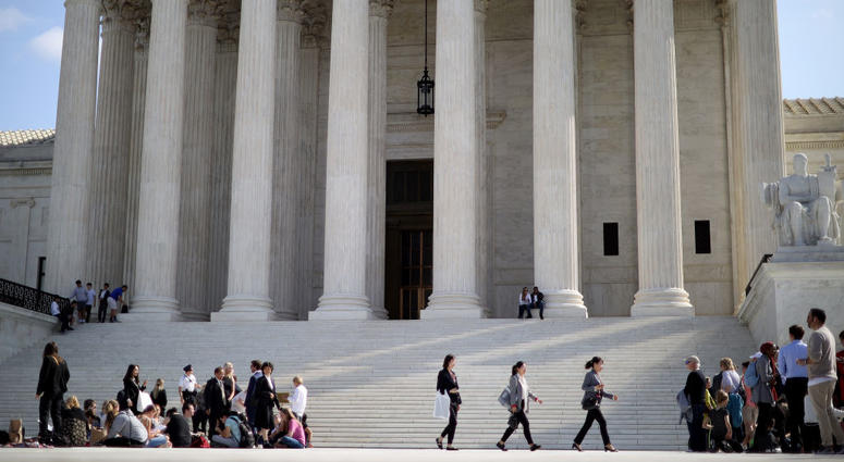 WASHINGTON, DC - OCTOBER 07: People wait in line with hundreds of others for the chance to attend arguments outside the U.S. Supreme Court building at the start of the court's new term October 07, 2019 in Washington, DC. People wait in line with hundreds of others for the chance to attend arguments outside the U.S. Supreme Court building at the start of the court's new term October 07, 2019 in Washington, DC.