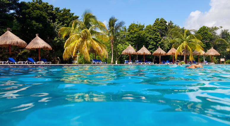 tropical pool in the Riviera Maya tropical pool in the Riviera Maya