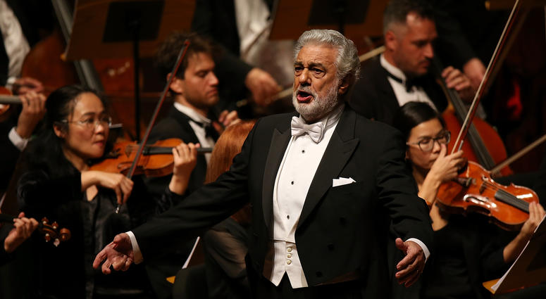 Placido Domingo performs onstage during LA Opera's Nabucco in Concert starring Placido Domingo at Musco Center for the Arts on November 14, 2017 in Orange, California. Placido Domingo